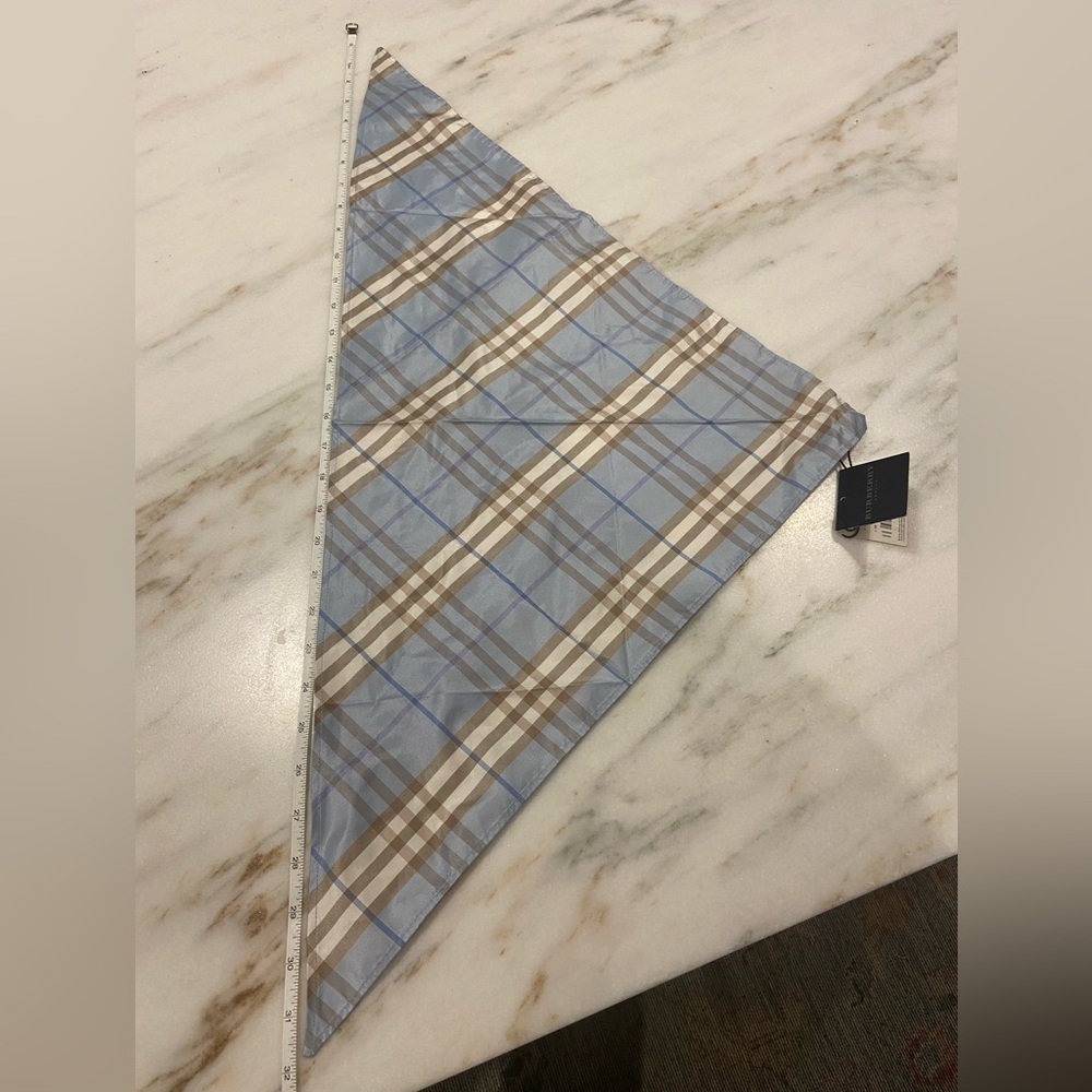 Burberry Blue and Tan Plaid Scarf